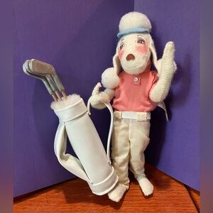 GUC Annalee Mobilitee Doll 9” Golfer Girl French Poodle with clubs 242502